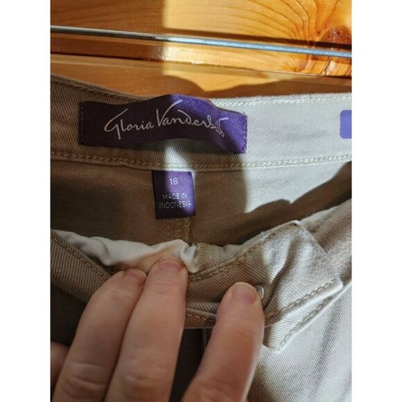 Gloria Vanderbilt Amanda Jeans in Tan Plus Size 16 - Picture 6 of 8